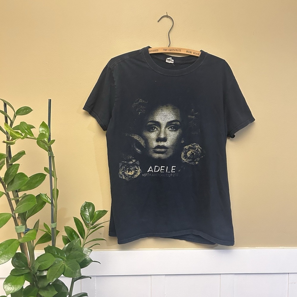 Black 2016 Adele Band Singer Tour T Shirt, Size L